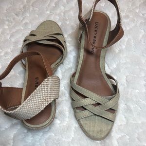 Lucky Brand Open Toe Wedges NWOT